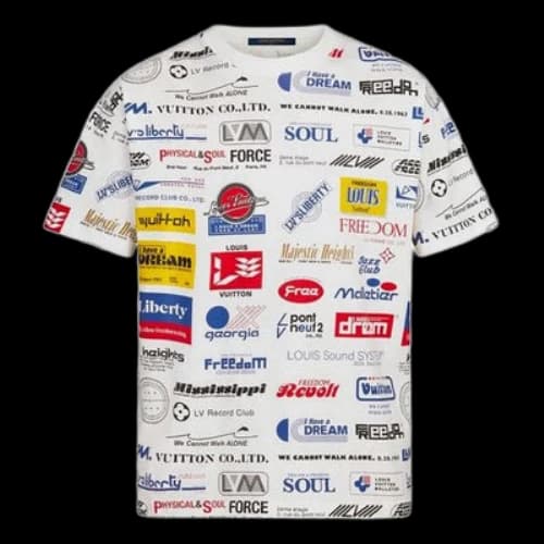 LOUIS VUITTON Alphabet Logo Printing Casual Short Sleeve White