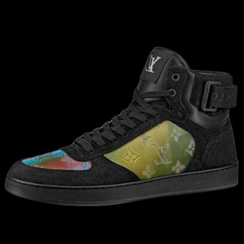 LOUIS VUITTON Rivoli Ankle Sneakers 'Black with Colorfull Monogram Patches'