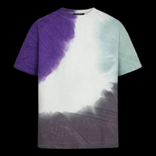 LOUIS VUITTON FW21 Round Neck Pullover Tie Dye Casual Short Sleeve Colorblock