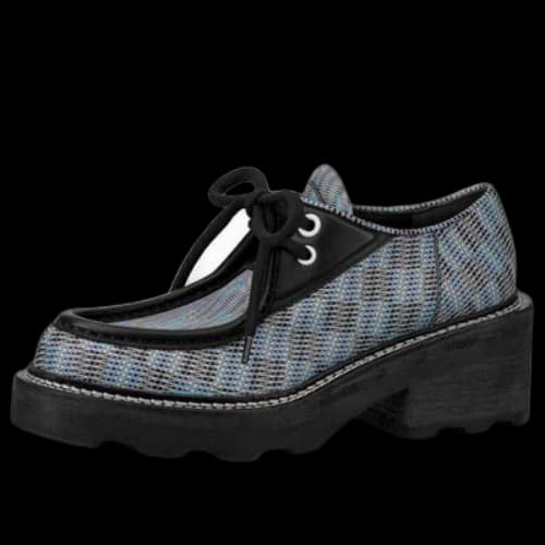 LOUIS VUITTON Beaubourg Platform Derby Shoes 'Blue Plaid Print' (Women's)