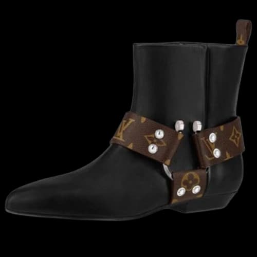 LOUIS VUITTON Rhapsody Ankle Boots 'Black with Monogram Belt' (Women's)