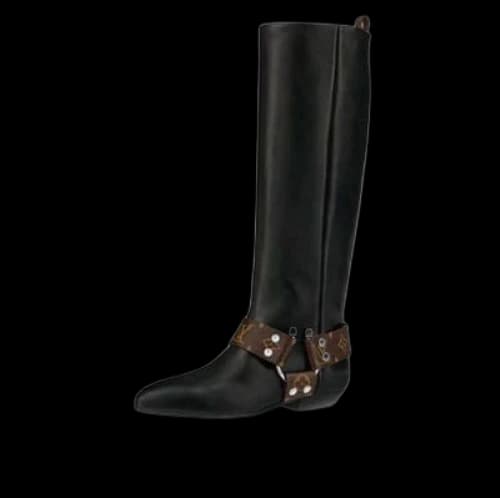 LOUIS VUITTON Rhapsody High Boots 'Black with Brown Belt' (Women's)