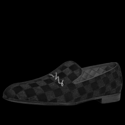 LOUIS VUITTON LV Auteuil Velvet Slip On Shoes 'Black'