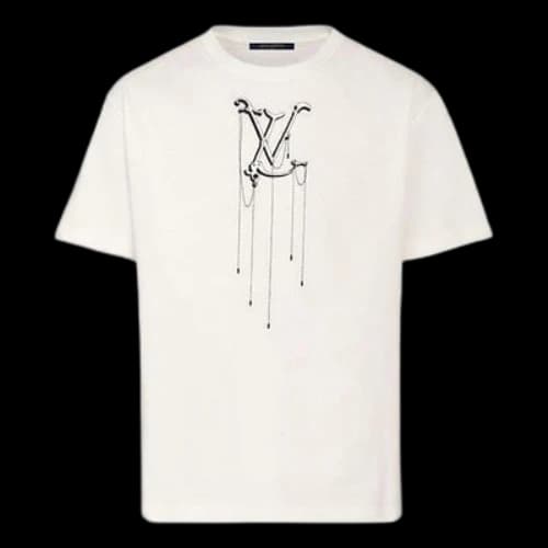 LOUIS VUITTON LV Pendant Embroidered Street Style Cotton For Men White