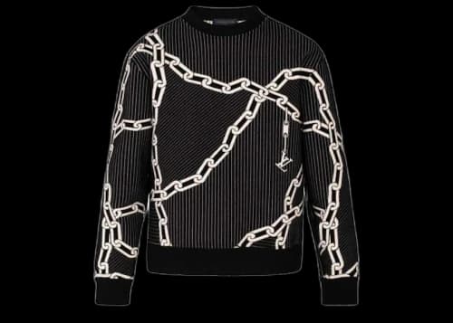 Louis Vuitton Quilted 3D Effect Chain Sweatshirt Black
