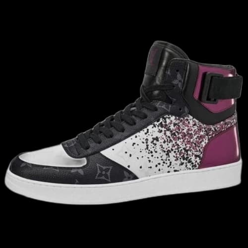 LOUIS VUITTON Rivoli Ankle Sneakers 'Metallic Purple with Black Monogram'