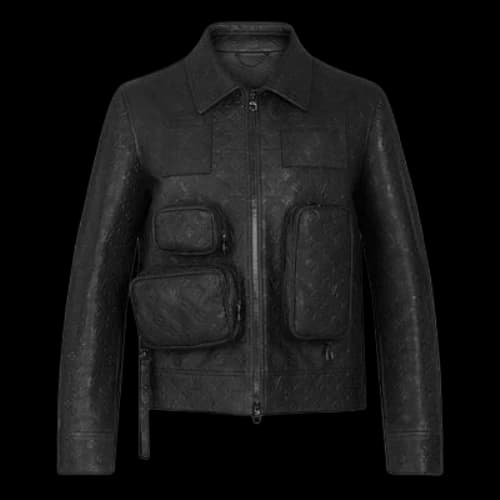 LOUIS VUITTON FW21 Multiple Pockets Embossing Logo Casual Lapel Jacket Black