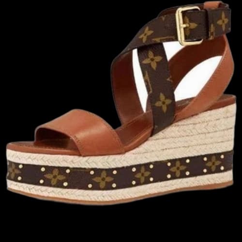 LOUIS VUITTON LV boundary Wedge Sandal 'Brown' (Women's)