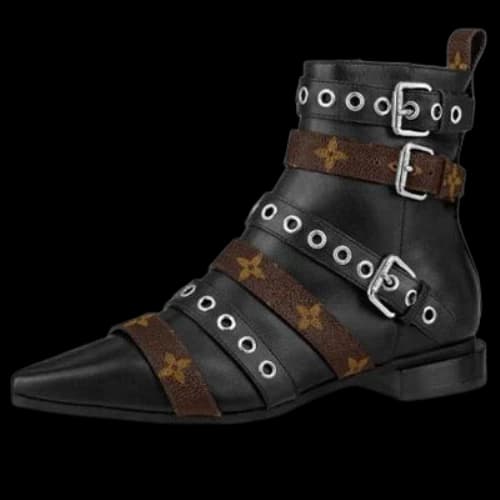 LOUIS VUITTON Jumble Ankle Boots 'Black with Multiple Straps' (Women's)