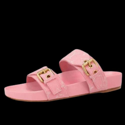 LOUIS VUITTON Bom Dia Mules 'Pink Minigram' (Women's)