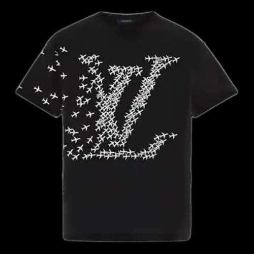 LOUIS VUITTON FW21 Small Logo Round Neck Printing Short Sleeve Black