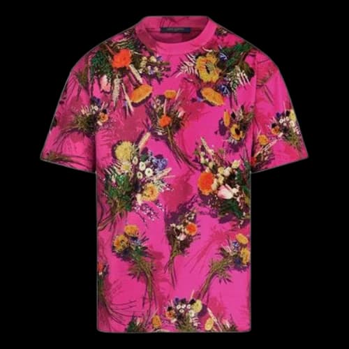LOUIS VUITTON LV Cotton Micro-Loose Version Floral Print Embroidered For Men Red