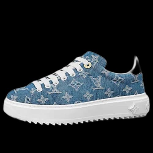 LOUIS VUITTON Time Out Sneakers Denim-Blue (Women's)