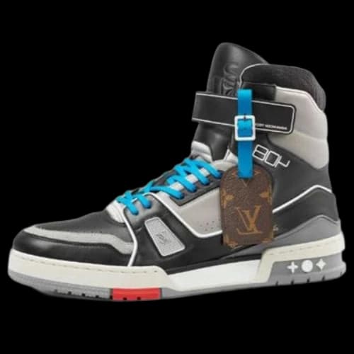 LOUIS VUITTON 408 Paris High Top Sneakers 'Black Grey Blue'