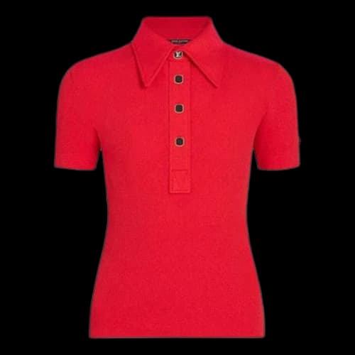 LOUIS VUITTON LV Fw20 Romance Strikes Qixi Festival Limited Knitted Polo Top For Red
