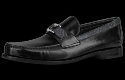 LOUIS VUITTON Major Loafers 'Black with Monogram Deco'