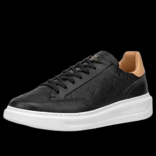 LOUIS VUITTON Beverly Hills Sneakers 'Black Monogram with Caramel Top'