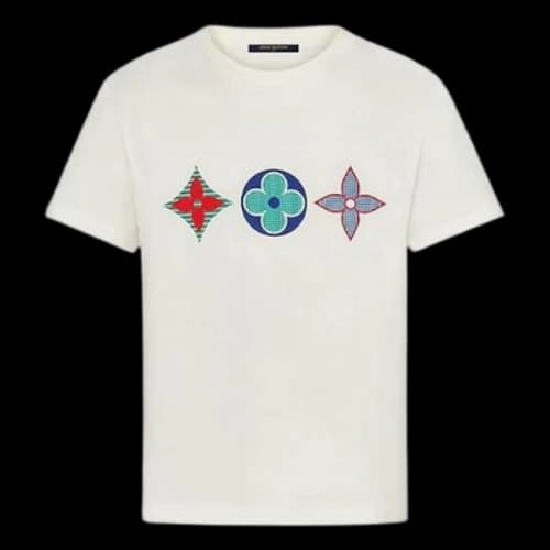 LOUIS VUITTON LV MENS Multicolor Monogram Print Short Sleeve White