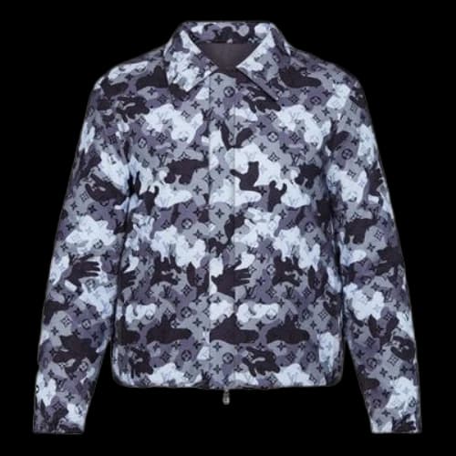 LOUIS VUITTON LV Camouflage Double-Sided Trainer Jacket For Men Blue