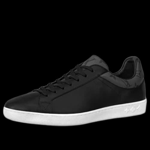 LOUIS VUITTON Luxembourg Sneakers 'Black with Monogram Collar'