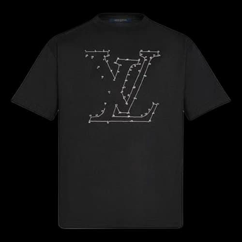 LOUIS VUITTON Printing Embroidered Short Sleeve Black