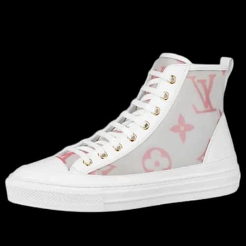 LOUIS VUITTON Stellar Zip Up Ankle Sneakers 'White Grey with Pink Monogram' (Women's)