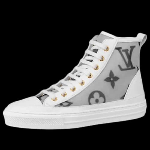 LOUIS VUITTON Stellar Zip Up Ankle Sneakers 'Grey White with Dark Grey Monogram' (Women's)