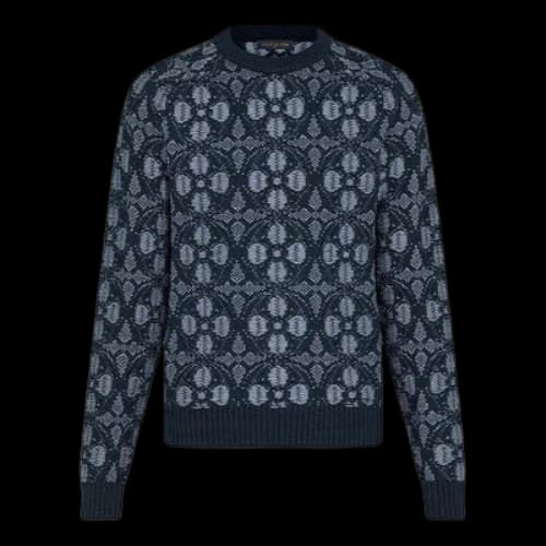 LOUIS VUITTON LV Floral Jacquard Crewneck Sweatshirt For Men Blue