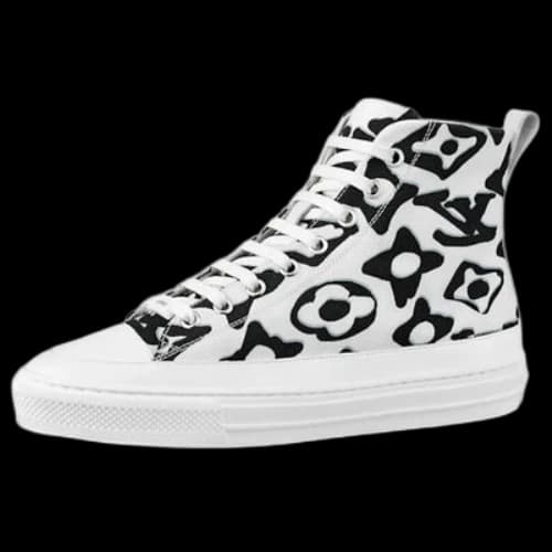 LOUIS VUITTON Stellar Ankle Sneakers 'White with Black Monogram' (Women's)