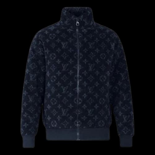 LOUIS VUITTON LV Monogram Jacquard Fleece Zip-Through Jacket Blue