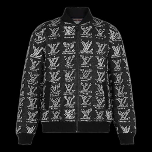 LOUIS VUITTON LV Jacquard Zipper Waist Jacket For Men Black