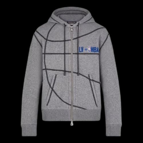 LOUIS VUITTON x NBA Logo Print Sweatshirt M Grey