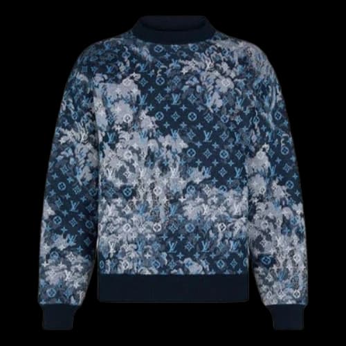 LOUIS VUITTON LV Monogram Tapestry Sweatshirt For Men Blue