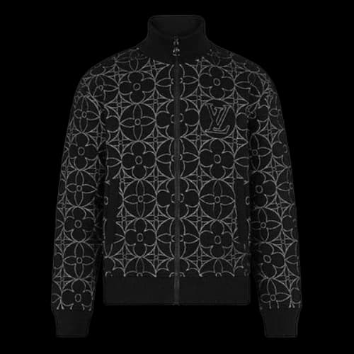 LOUIS VUITTON SS21 Flowers Zipper Jacket Black