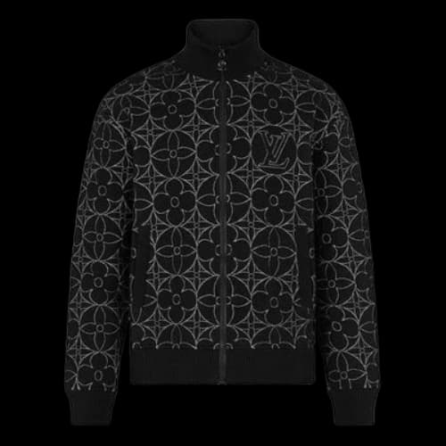 LOUIS VUITTON Monogram Flowers Zipper Jacket Black