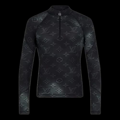 LOUIS VUITTON LV SS21 2054 Series Technical Print Half Zipper Long Sleeve For Men Black