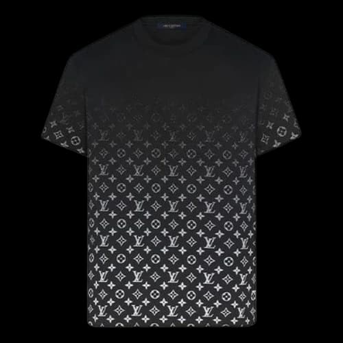 LOUIS VUITTON Monogram Round Neck Gradient Short Sleeve Black