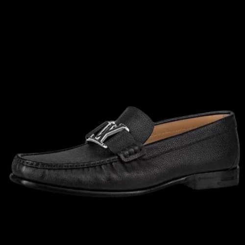 LOUIS VUITTON Montaigne Loafers 'Black with Silver Plate'