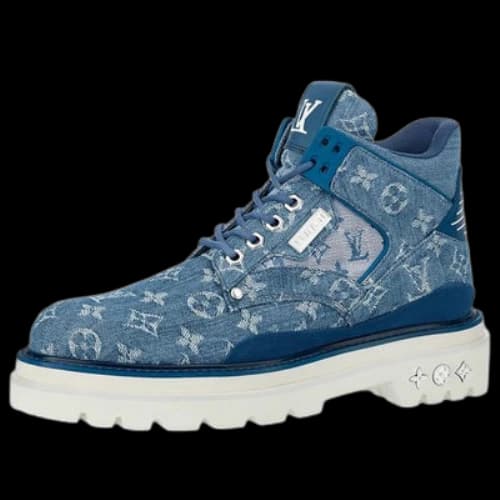 LOUIS VUITTON Oberkamp Ankle Boots 'Denim Monogram'