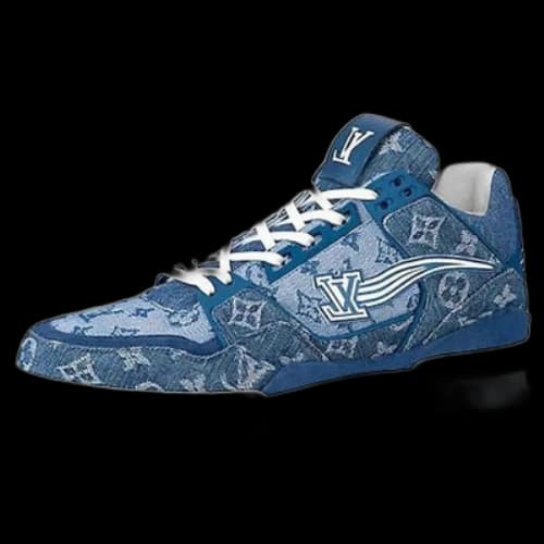 LOUIS VUITTON Trainer Ankle Sneakers 'Denim Monogram'