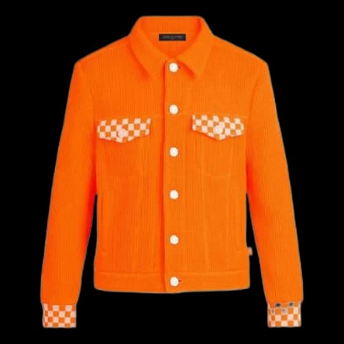 LOUIS VUITTON LV SS21 Lapel Checkered Jacket For Men Orange