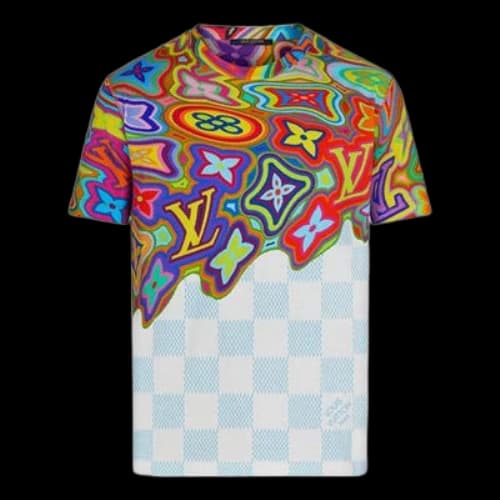 LOUIS VUITTON LV SS21 Monogram Dissolved Printed Crewneck Pullover Short Sleeve For Men Floral