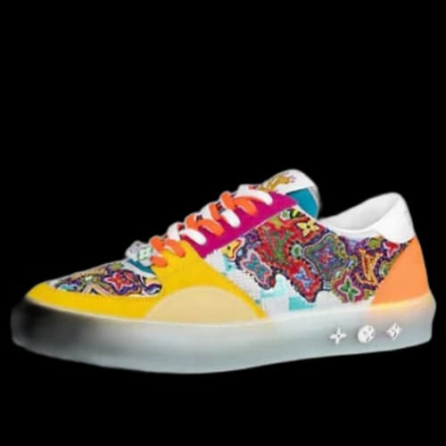 LOUIS VUITTON Ollie Suede Sequin Monogram Sneakers 'Yellow'