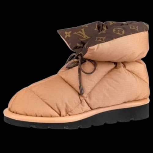 LOUIS VUITTON Pillow Comfort Ankle Boots 'Beige with Brown Monogram Collar' (Women's)