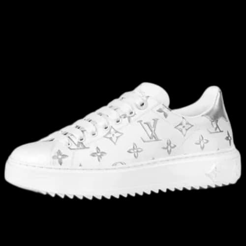 LOUIS VUITTON Time Out Sneakers 'White with Silver Monogram' (Women's)
