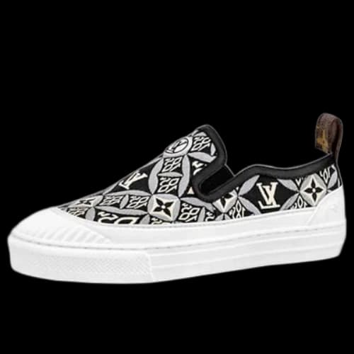 LOUIS VUITTON Playtime Slip-On Shoes 'Black White Monogram' (Women's)