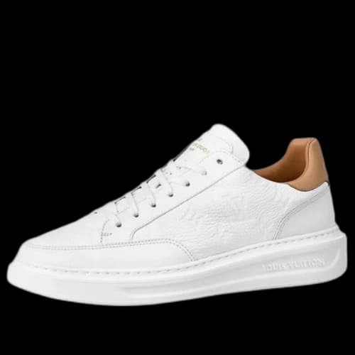 LOUIS VUITTON Beverly Hills Sneakers 'White Monogram with Caramel Collar'