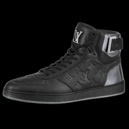 LOUIS VUITTON Rivoli Ankle Sneakers 'Black Monogram with Silver'