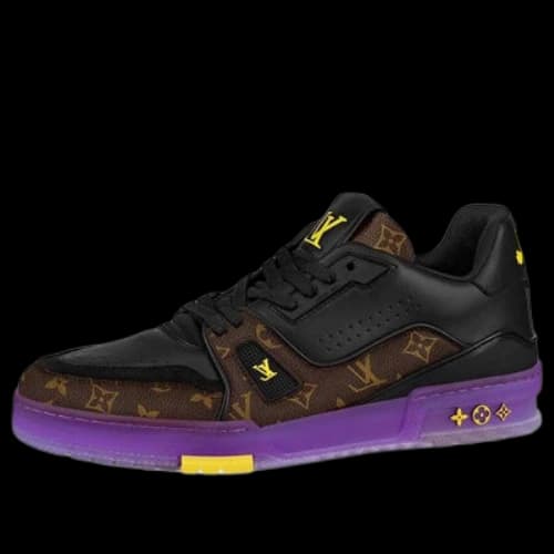 LOUIS VUITTON x Lakers LV Trainers 'Brown Monogram with Black Purple'