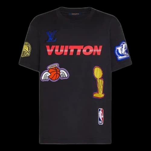 LOUIS VUITTON x NBA Crossover Round Neck Printing Short Sleeve Black